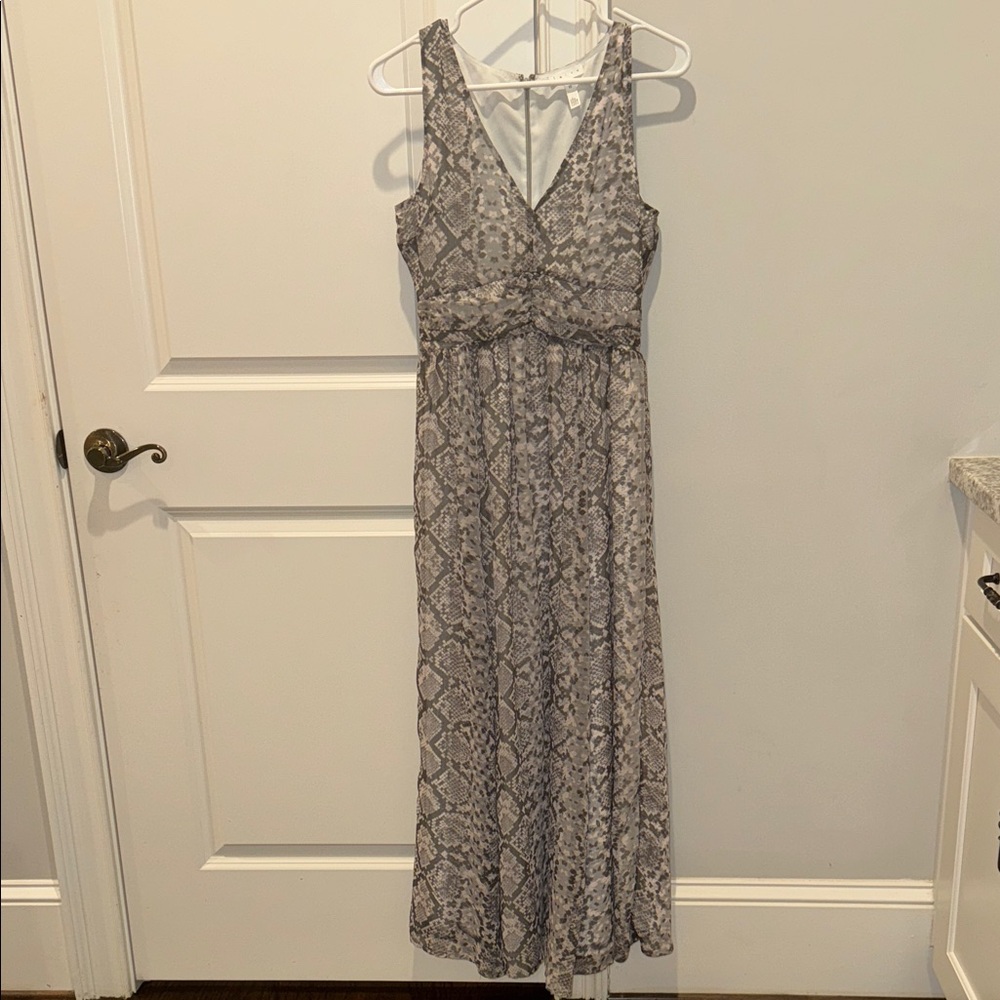 Nordstrom Gray Patterned Maxi Dress